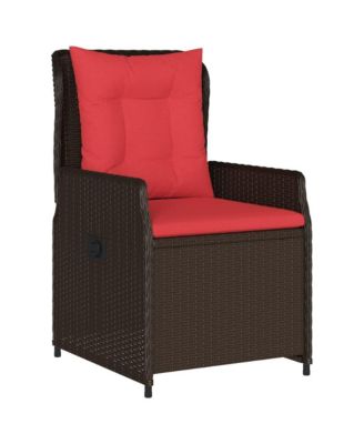 Reclining Patio Chair Brown, Red