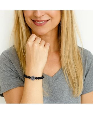 PawZee Ebony Paw Print Charm Bracelet