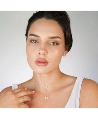 Fluttering Elegance: Gold Butterfly Two Layer Necklace