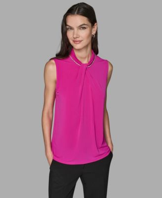 KARL LAGERFELD PARIS - Women's Sleeveless Cut and Sew Top