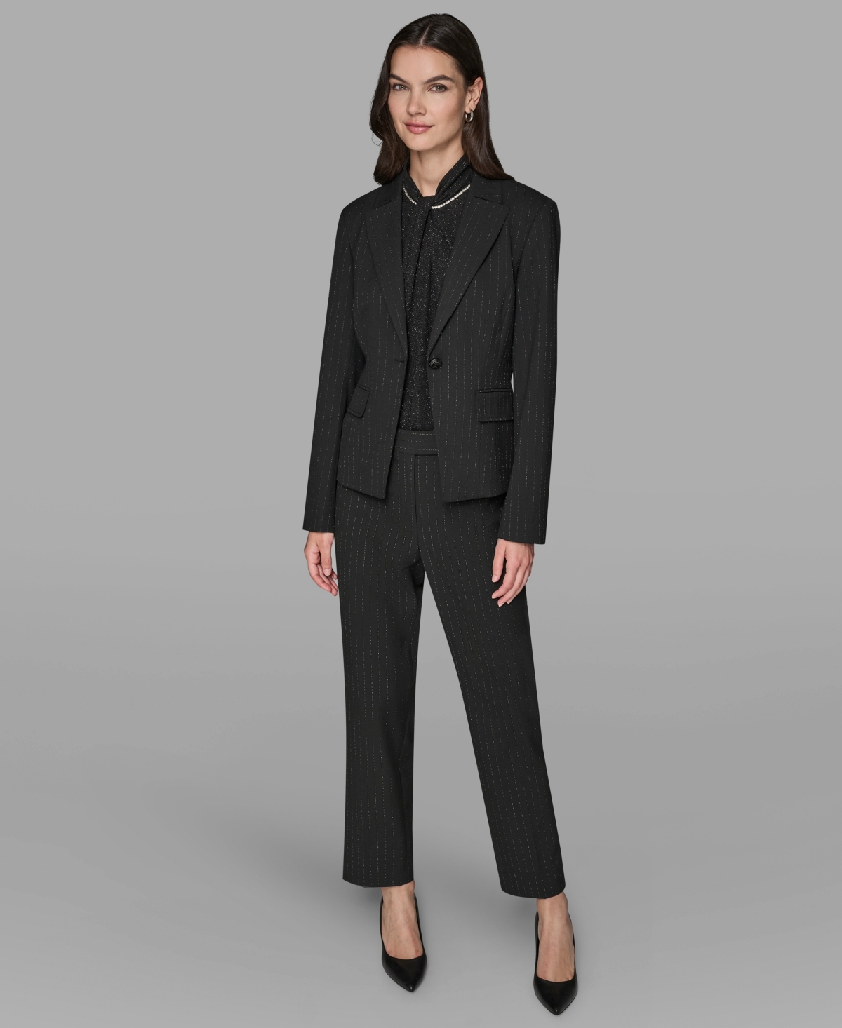Karl Lagerfeld Women's Novelty One Button Jacket In Black