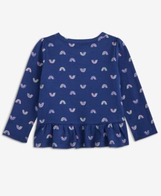 Baby Girls' Long-Sleeve Cotton Rainbow-Print T-Shirt, Macy's Exclusive