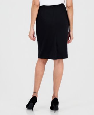 Women's Square-Neck Button-Front Skirt Suit 