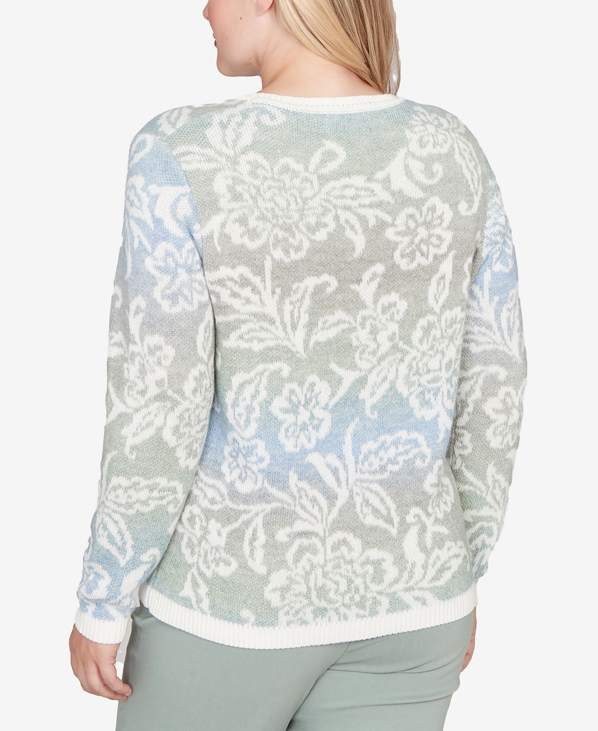 Alfred Dunner Petite Stockbridge Soft Paisley Ombre Sweater