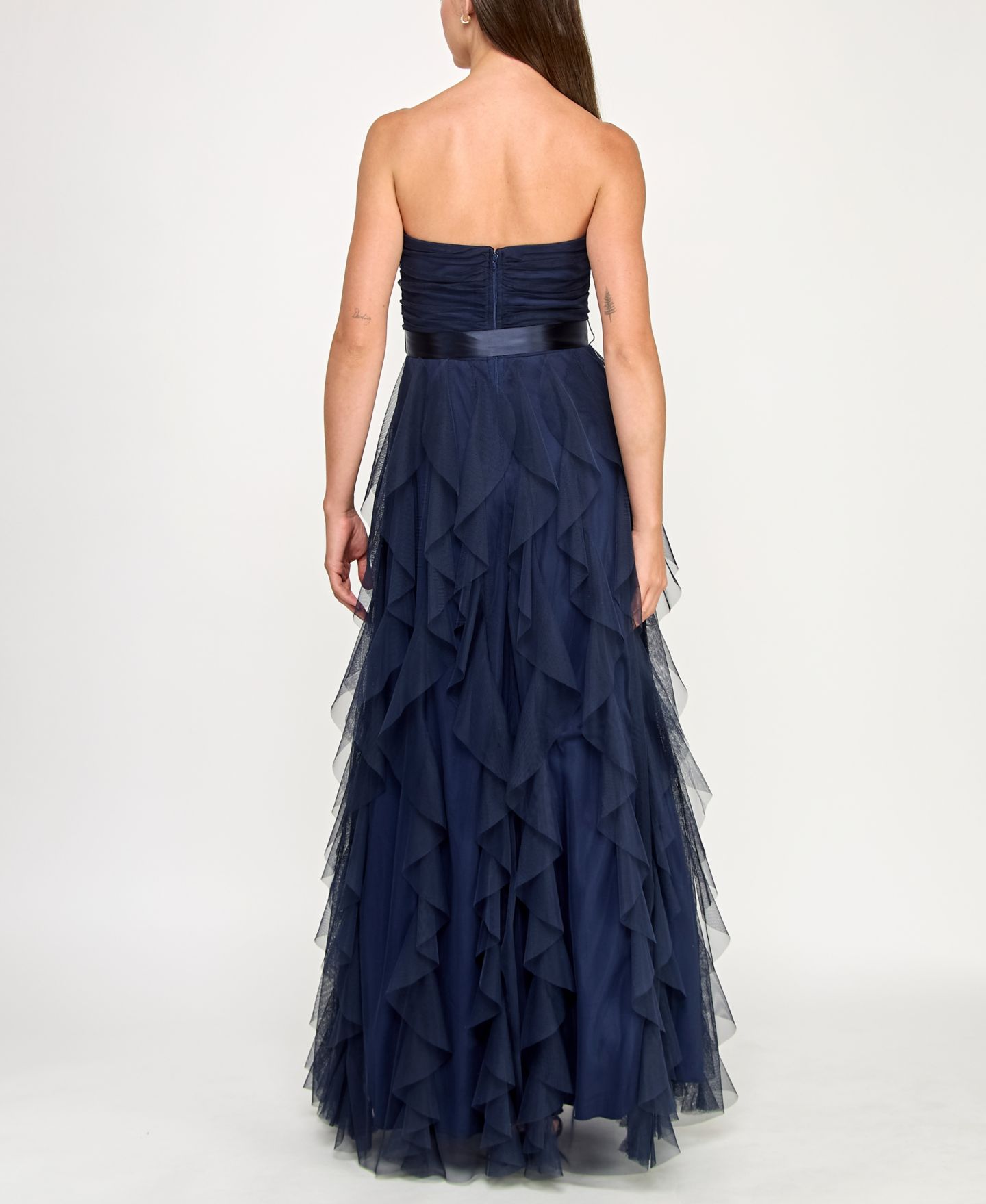 Женское вечернее платье pear culture без бретелей с вырезом сердечком, цвет: Тёмно-синий — фото 4
