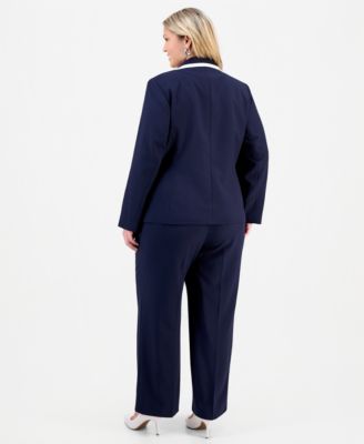 Plus Size Colorblocked Mid-Rise Wide-Leg Pantsuit 