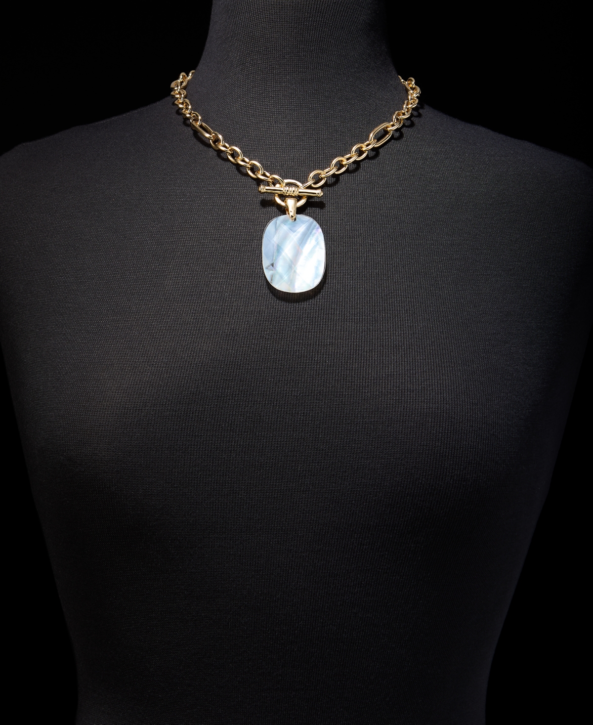Style & Co Mother-of-Pearl Pendant Necklace, 18" + 3" extender, Macy's Exclusive