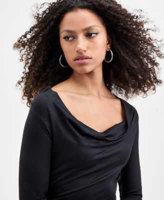 Women's Cowlneck Long-Sleeve Maxi Dress, Macy's Exclusive