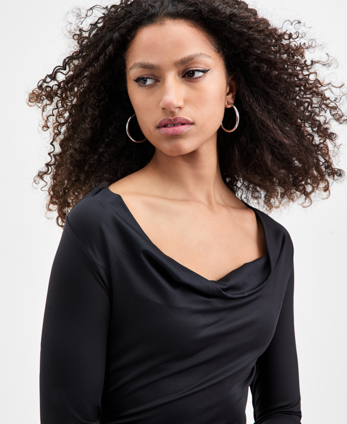 Bar Iii Women's Cowlneck Long-Sleeve Maxi Dress, Macy's Exclusive