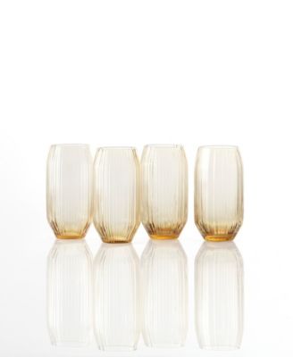 Estiva Textured Highball Sparkling Cocktail Glasses, Set of 4