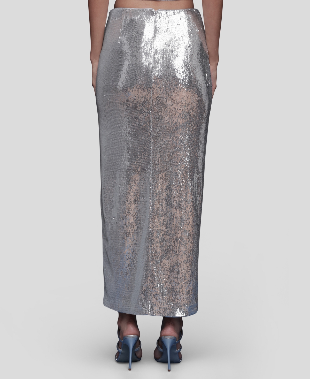 Avec Les Filles Women's Asymmetrical Ruched Midi Skirt In Gray