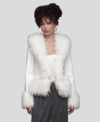 Women's V-Neck Trimmed Cardigan Sweater