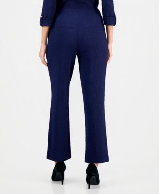 Petite Ridge Knit Pull-On Wide-Leg Pants