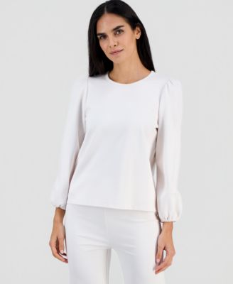 AK Anne Klein - Petite Serenity Knit Long-Sleeve Top