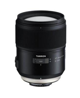 SP 35mm f/1.4 Di USD Lens for Nikon F, Bundle with Takama 3-Section Aluminum Video Tripod with Fluid Head, Cleaning Kit, Cleaning Cloth