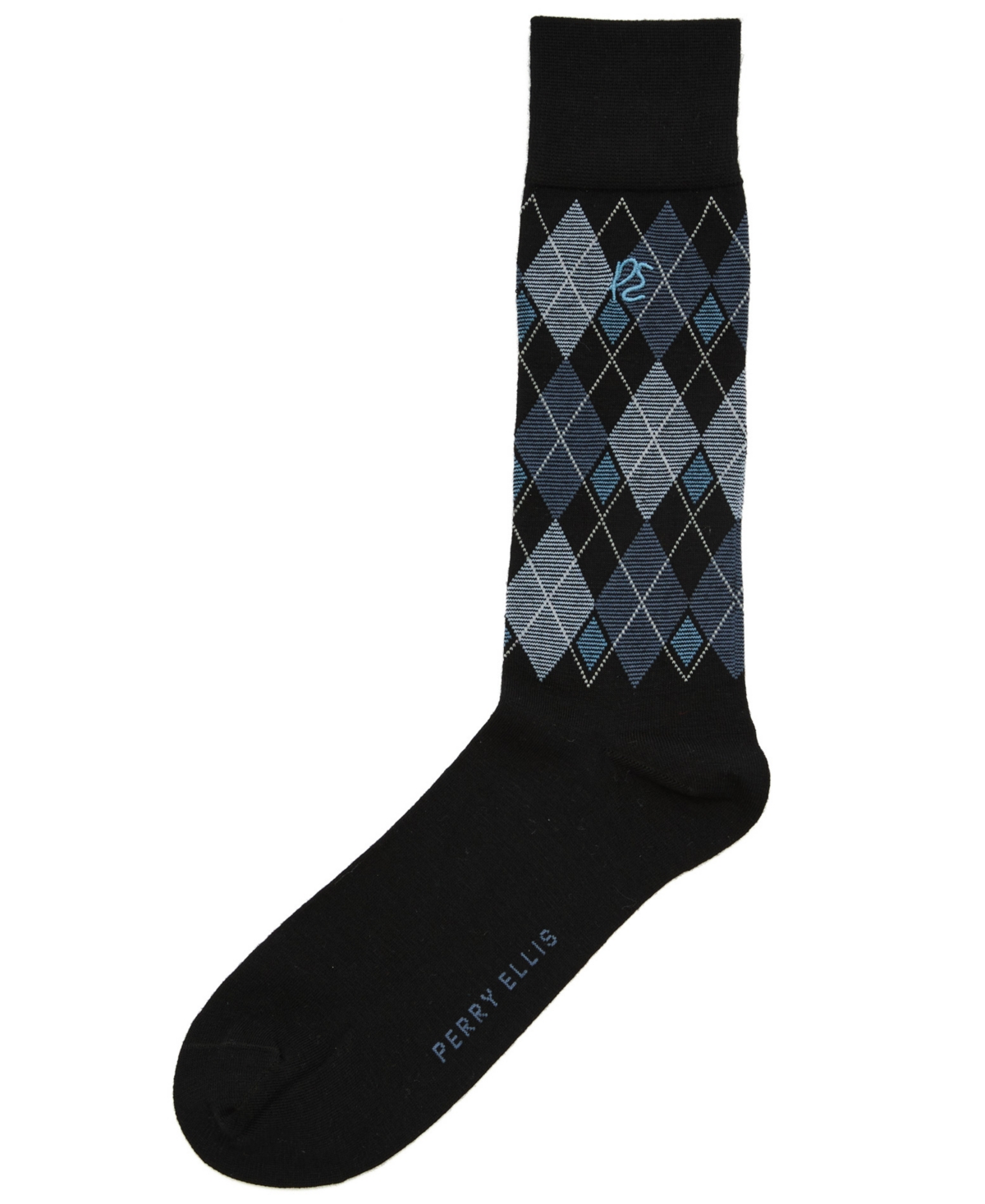 Perry Ellis Portfolio Men's Bamboo Diamond Socks In Black