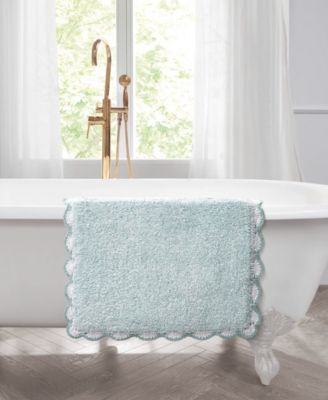 Heathered Crochet Border Cotton Bath Rug, 20" x 32"