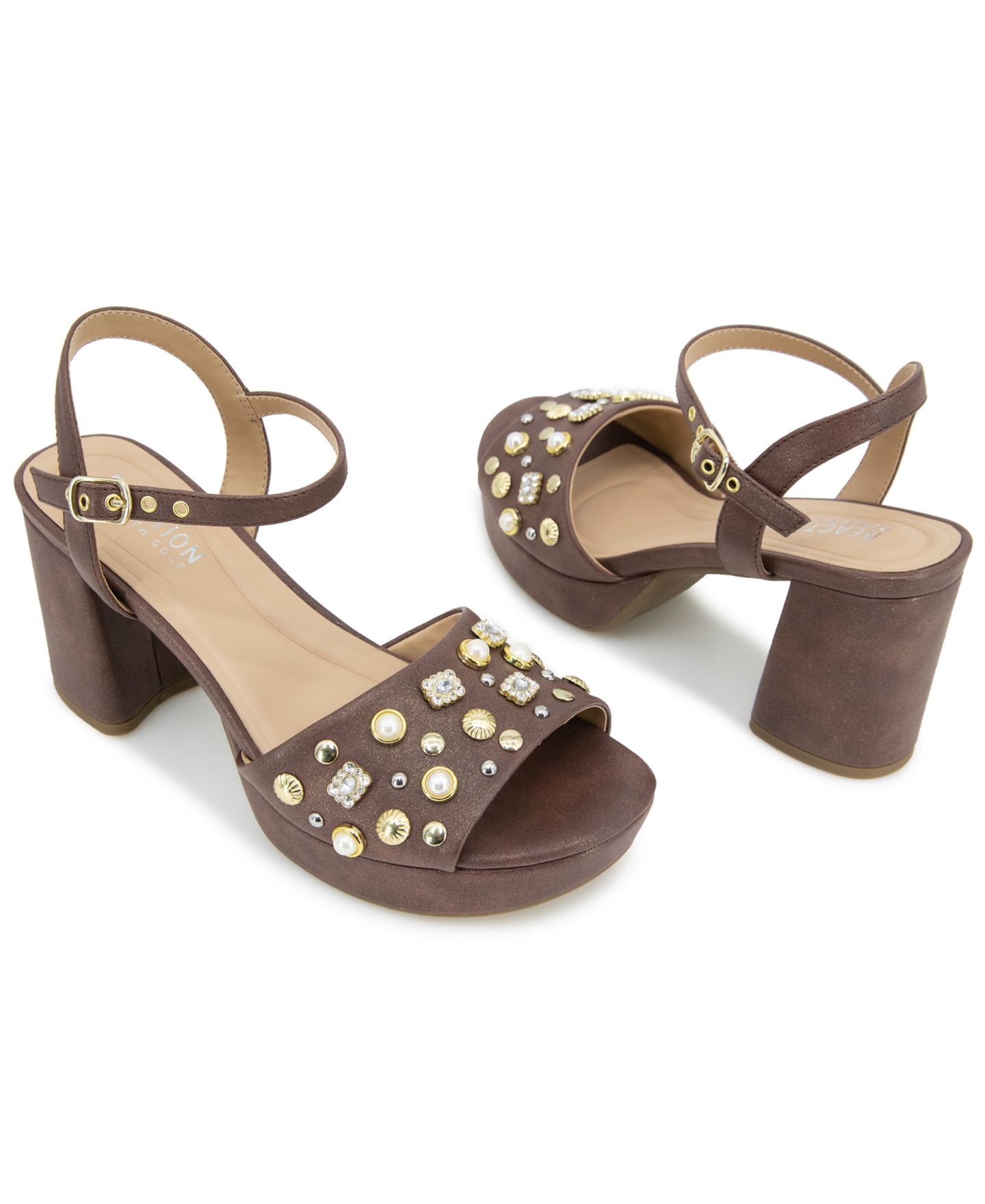 Женские сандалии Kenneth Cole Reaction Remina Charm Platform, цвет: Бронзовый — фото 8