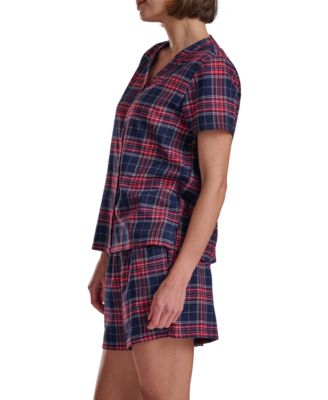 Women's 2-Piece Plaid Flannel Boxer Set