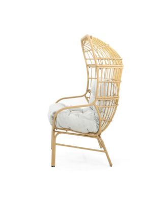 - Modern Light Brown Palos Outdoor Wicker Loveseat