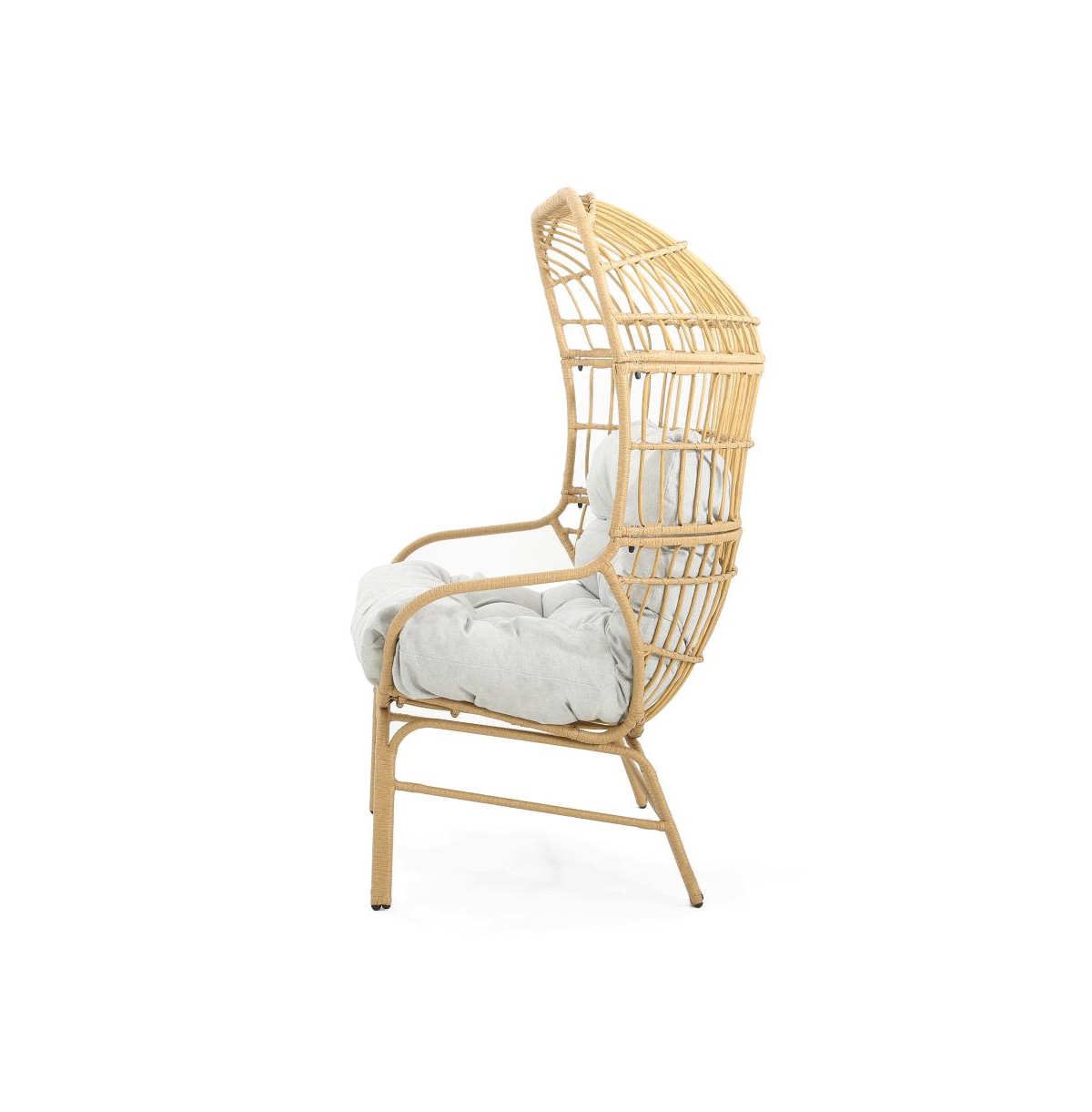 Chic Crate - Modern Light Brown Palos Outdoor Wicker Loveseat featuring Ergonomic Design for Ultimate Comfort