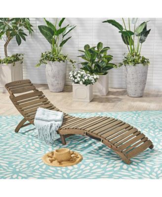 Wood Foldable Chaise Lounge - Brown