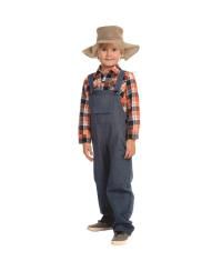 Dress Up America Kids Farmer Shirt & Overalls Costume Set