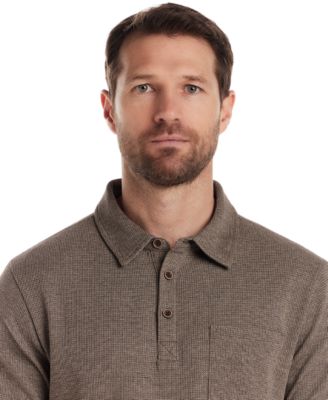 Men's Long Sleeve Waffle Polo Shirt