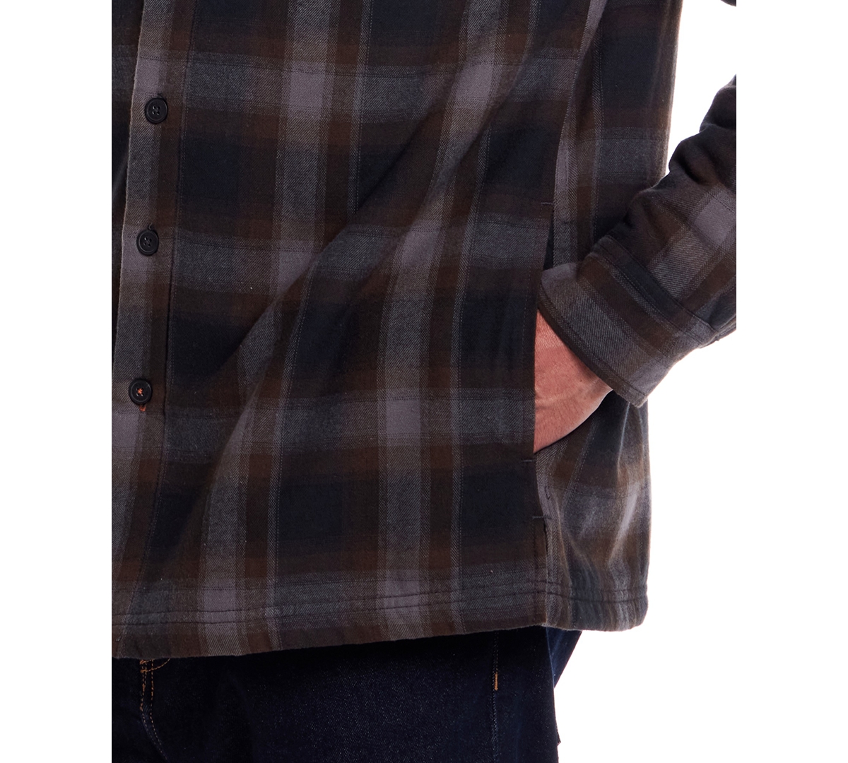Weatherproof Vintage Men's Plaid Hooded Shirt Jacket In Black