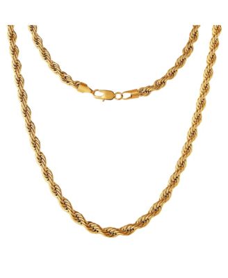 Mens Gold-Tone Rope Chain Necklace - 22'' Chain