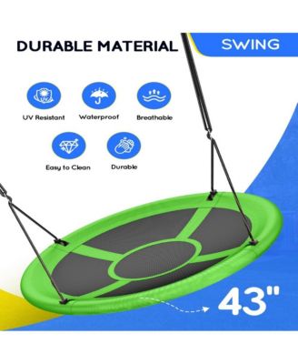 43" Saucer Swing (Kids & Adults): 700lbs Capacity, Waterproof, Adjustable Hanging Straps – Backyard/Indoor/Outdoor.