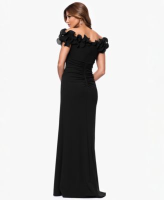 Women's Ruffled-Off-The-Shoulder Crepe Gown