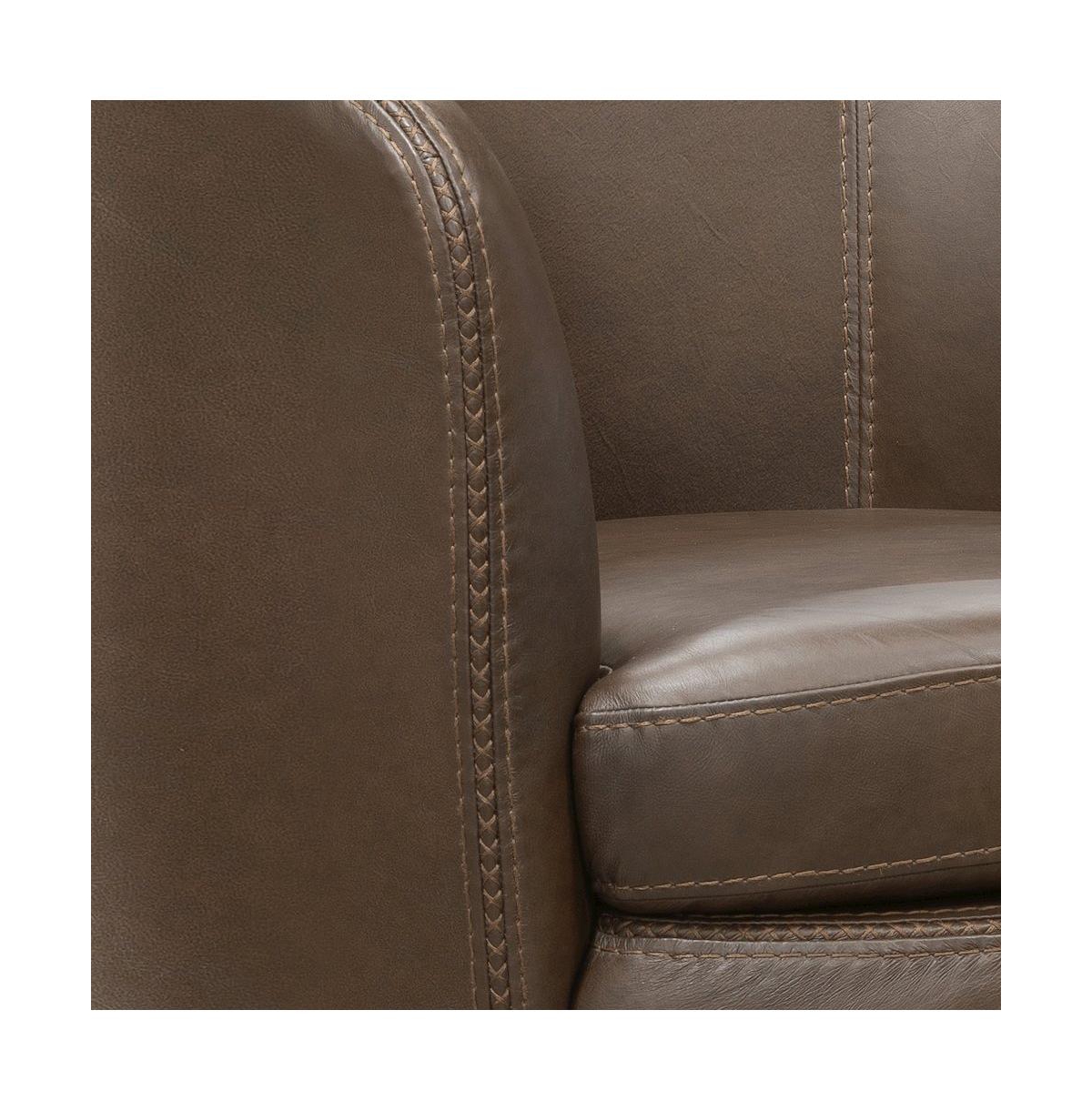 Parker Living Vintage Brown 100% Italian Leather Swivel Club Chair