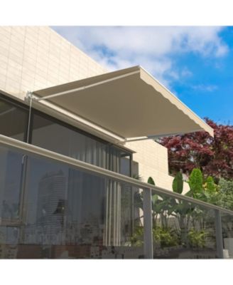8.2'x6.5' Manual Retractable Awning Sun Shade, Patio Awning Canopy