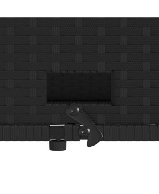 Patio Sofa Black PE Rattan 2-Seater