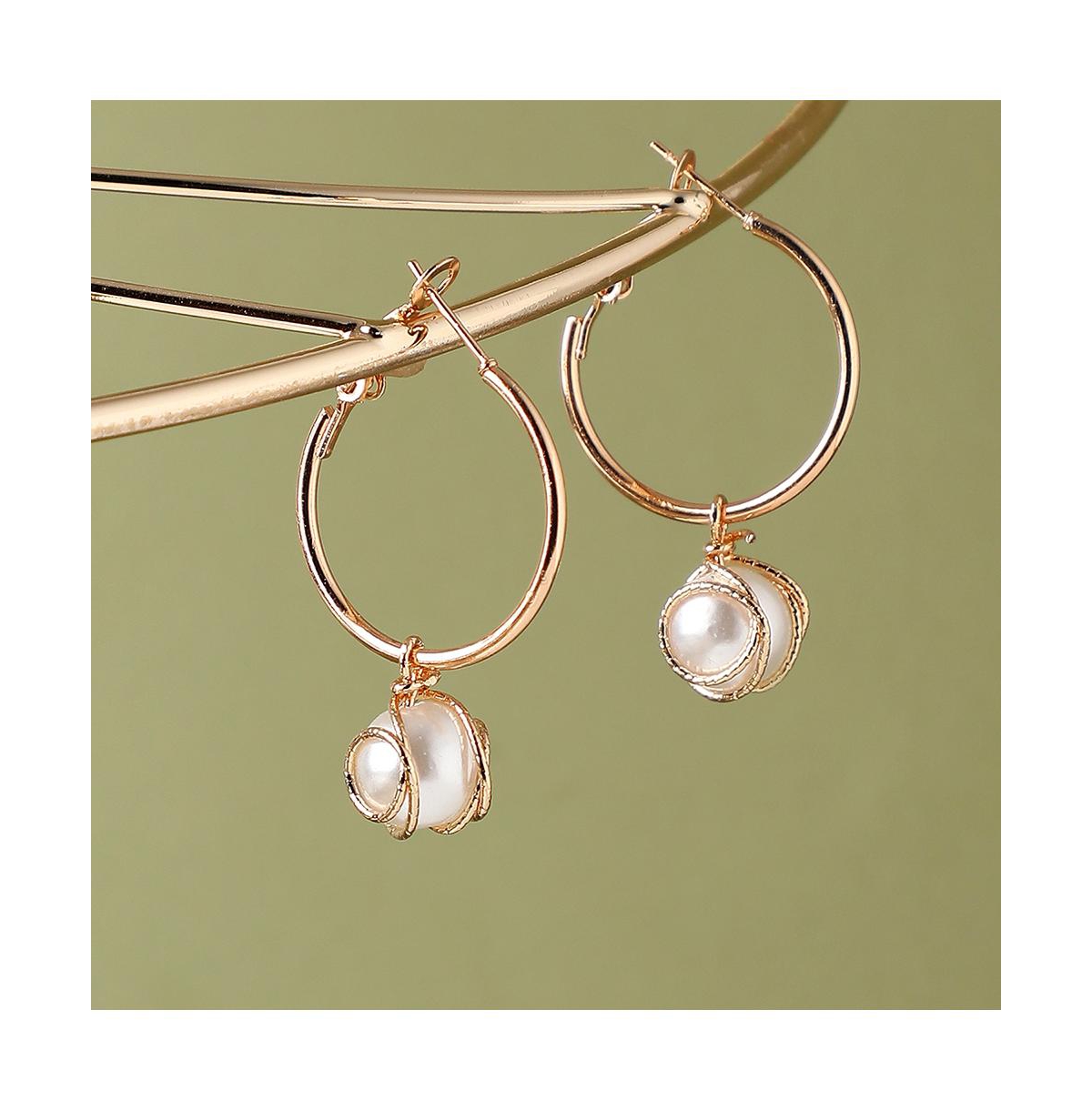 Sohi Snowball Drop Earrings In Gold