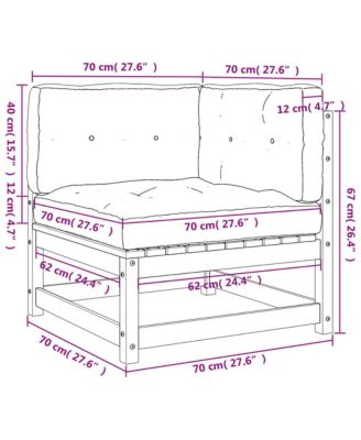 Garden Sofa Wax brown Solid pine wood 27.6 x 27.6 x 26.4 in