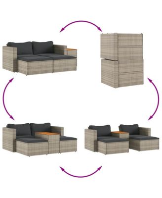 Garden Sofa Set Grey PE Rattan Modular Garden Sofa Set