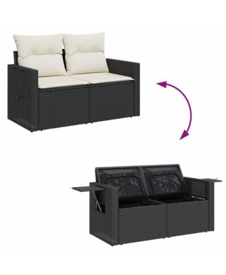 Garden Sofa Black, Cream White