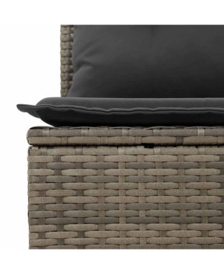 Garden Sofa Grey PE rattan, powder-coated steel 2-seater