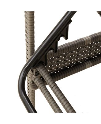 Sun Lounger with Cushion Grey 24.8 x 78.7 x 31.9" Poly Rattan (US only)