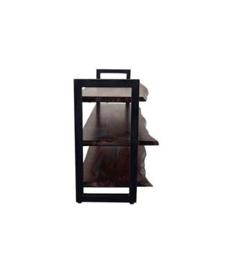 Manzanita Live Edge Solid Sheesham Wood TV Stand, Gray