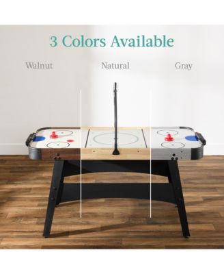54in MDF Air Hockey Game Table w/ LED Lights, Scoreboard, Powerful Motor