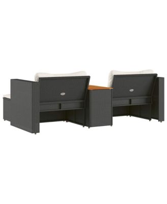 Garden Sofa Set Black, Cream White