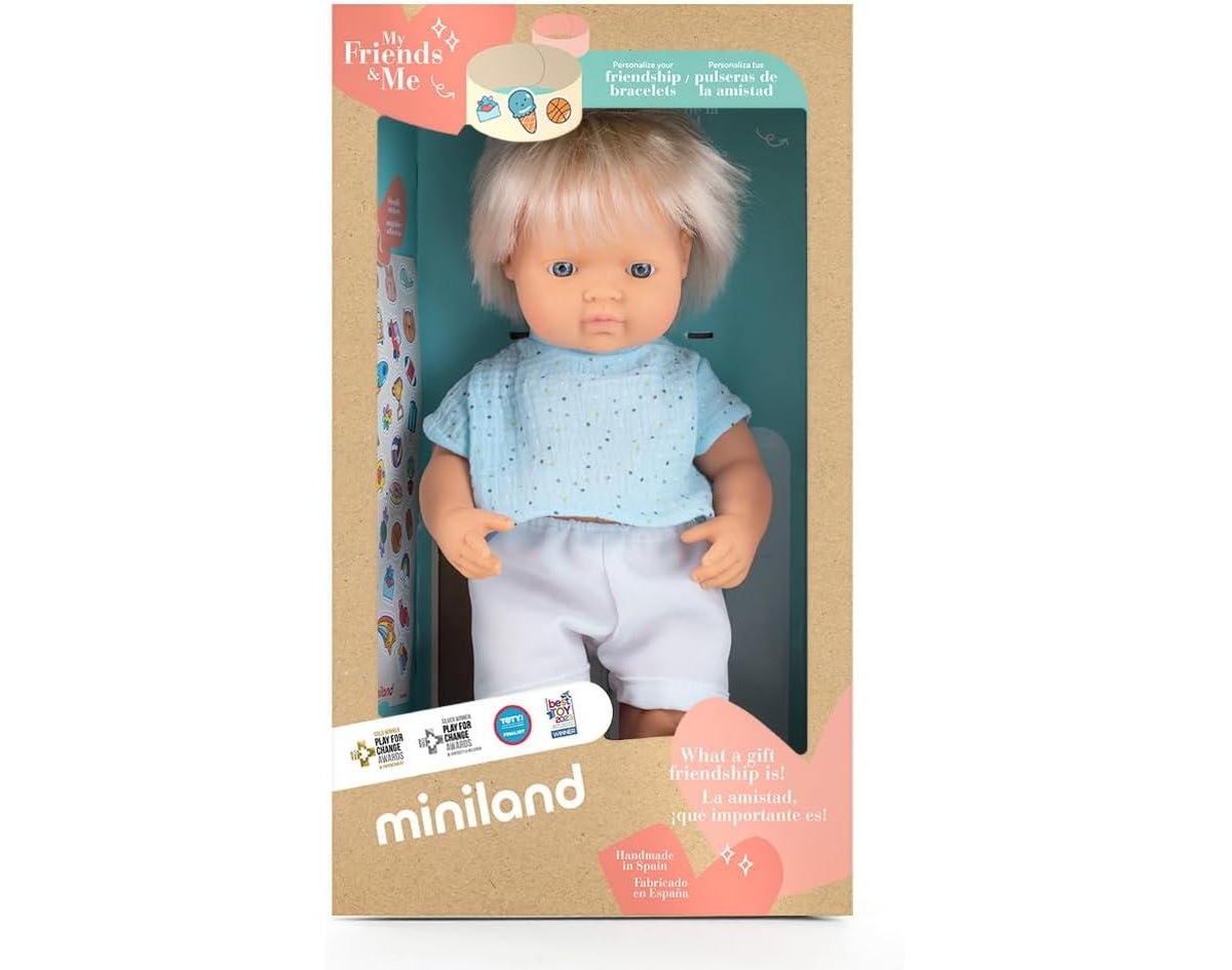 Miniland My Friends and Me Collection Baby Boy Doll with Blonde Hair