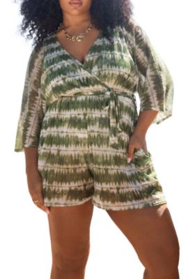 Women's Textured Resort Playsuit With Belt