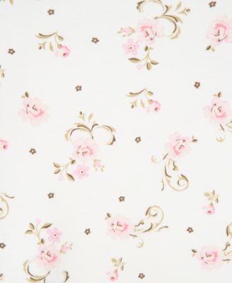 Baby Girls 2-Piece Vintage Rose Print Gown and Beanie Pajama Set