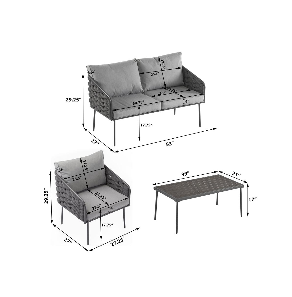 Chic Crate-Modern Outdoor Patio Furniture Set