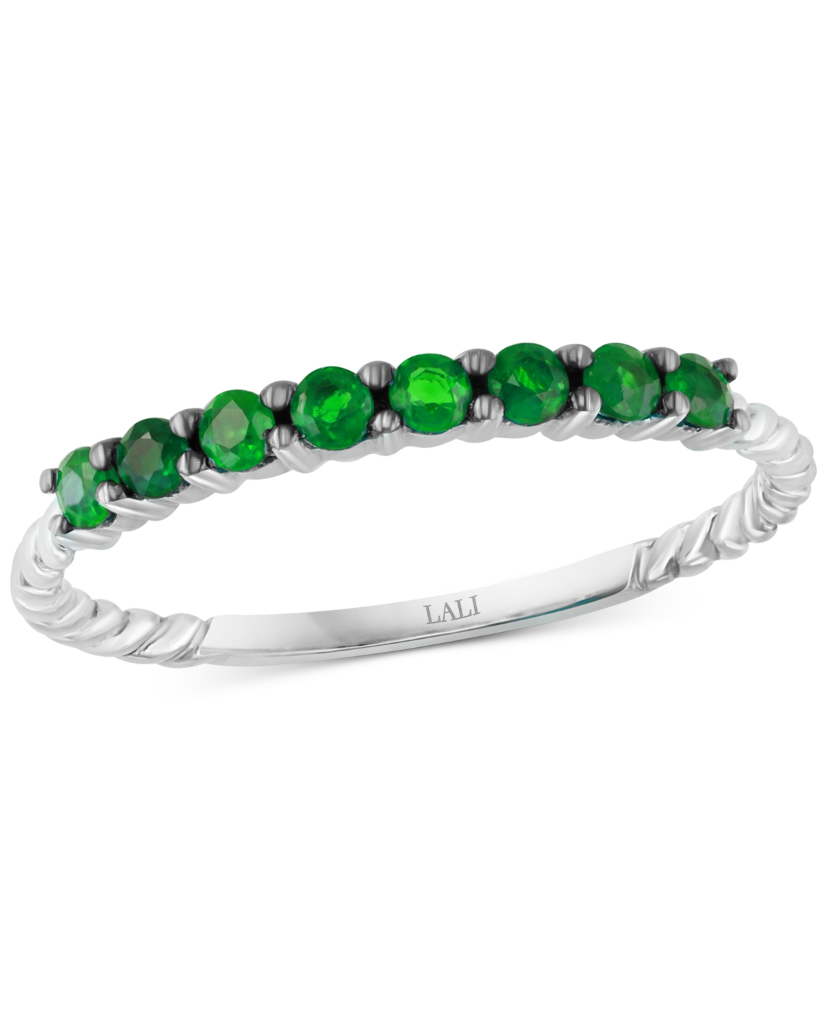 Lali Jewels Emerald Ring (0.29 Ct. T.w.) In 14k White Gold In Green