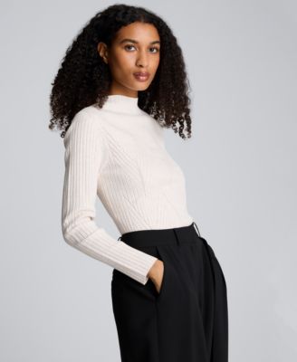 Women's Large Chevron Stitch Long-Sleeve Sweater